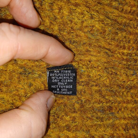 Anthropologie Stevie Boho Fringe Cardigan Sweater Mustard Chunky Oversized OS - Picture 10 of 12